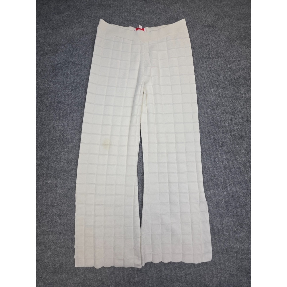 Solid & Striped Knit Textured Pants Women's Large White Wide Leg *Marks